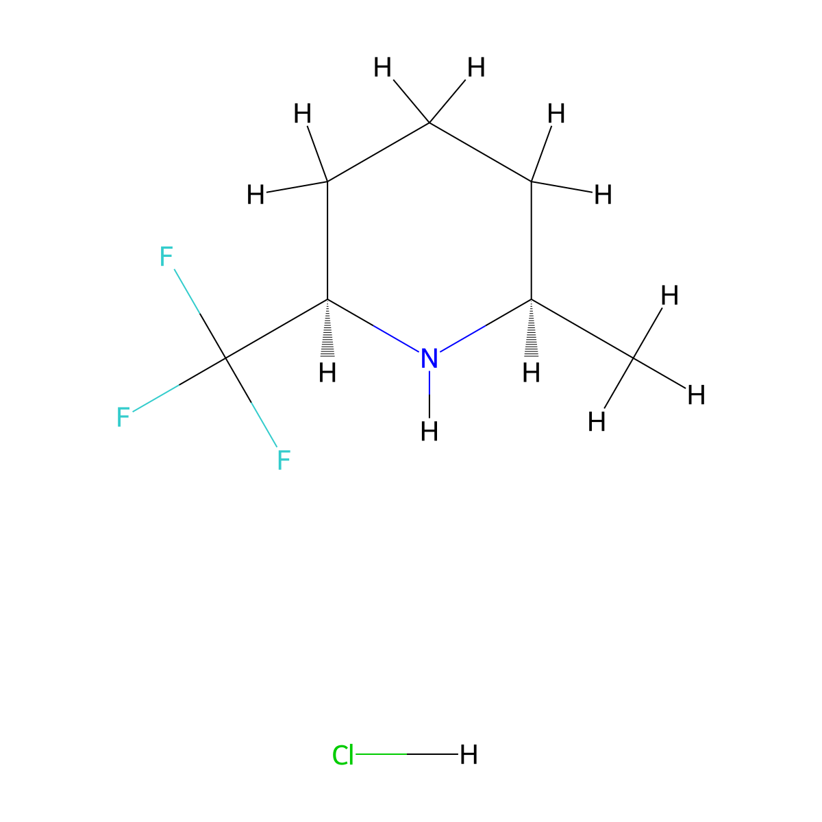 rac-(2R,6R)-2-methyl-6-(trifluoromethyl)piperidine hydrochloride molecular structure, CAS 1807940-45-9