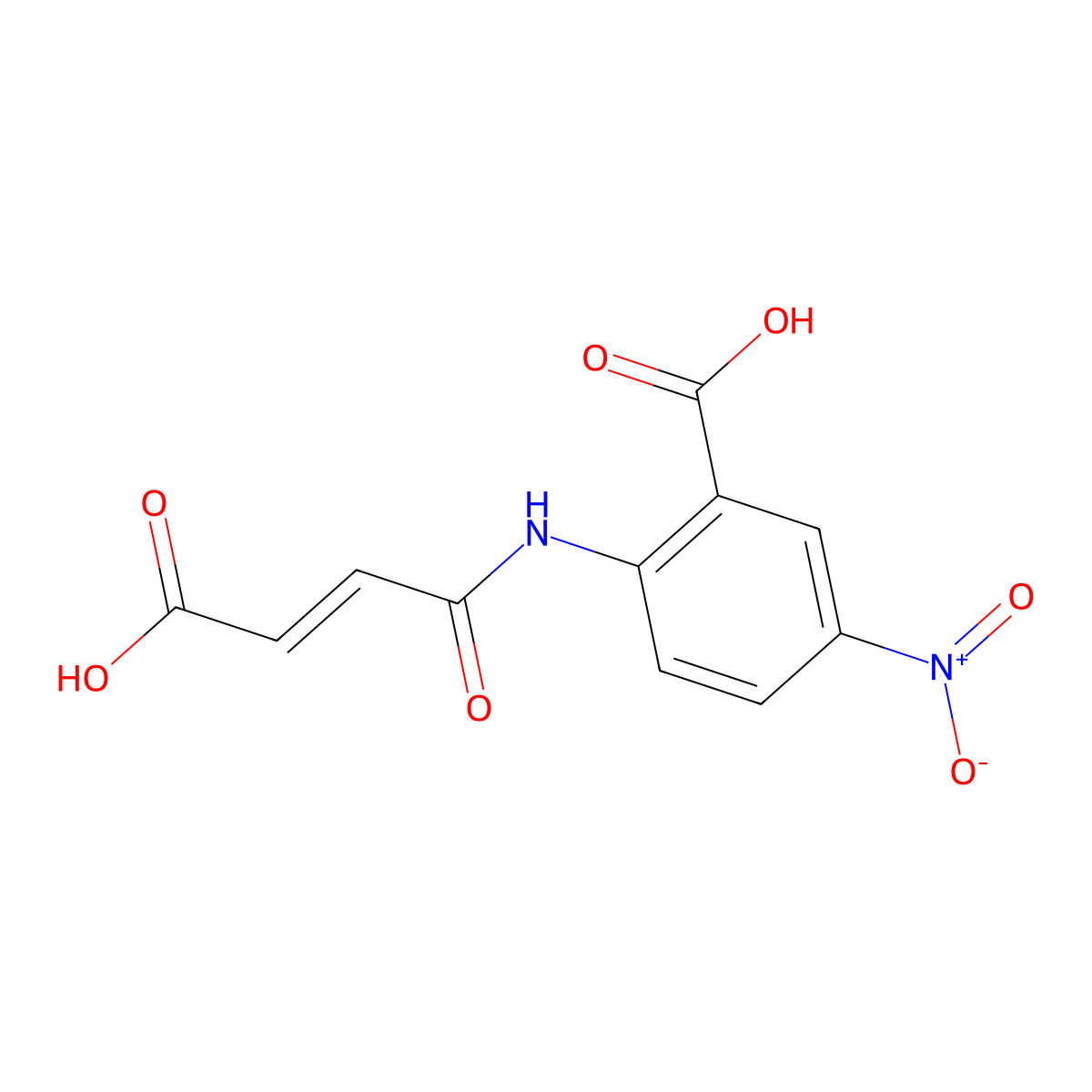 2-(3-Carboxyprop-2-enamido)-5-nitrobenzoic acid molecular structure, CAS 1807940-70-0