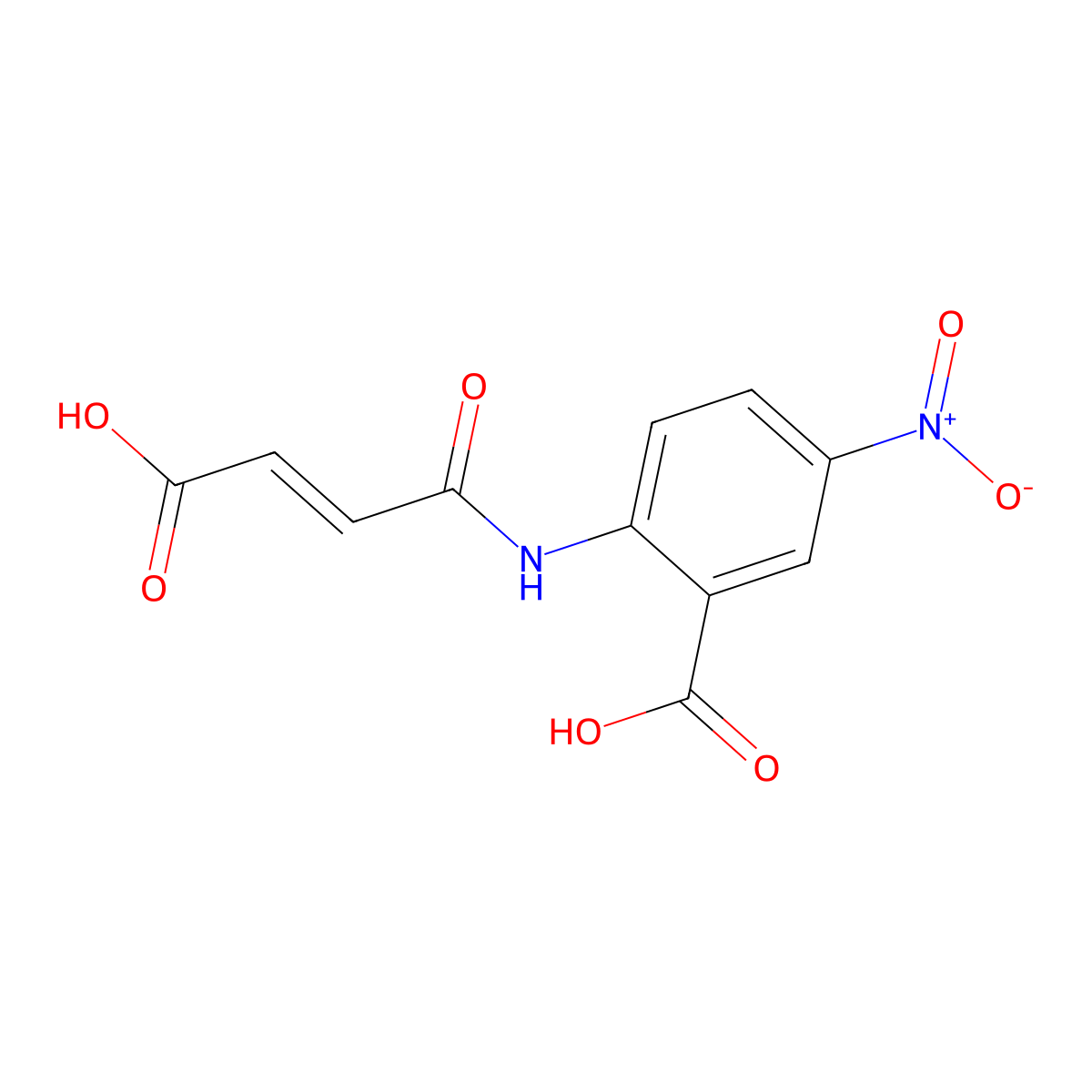 2-(3-Carboxyprop-2-enamido)-5-nitrobenzoic acid molecular structure, CAS 1807940-70-0