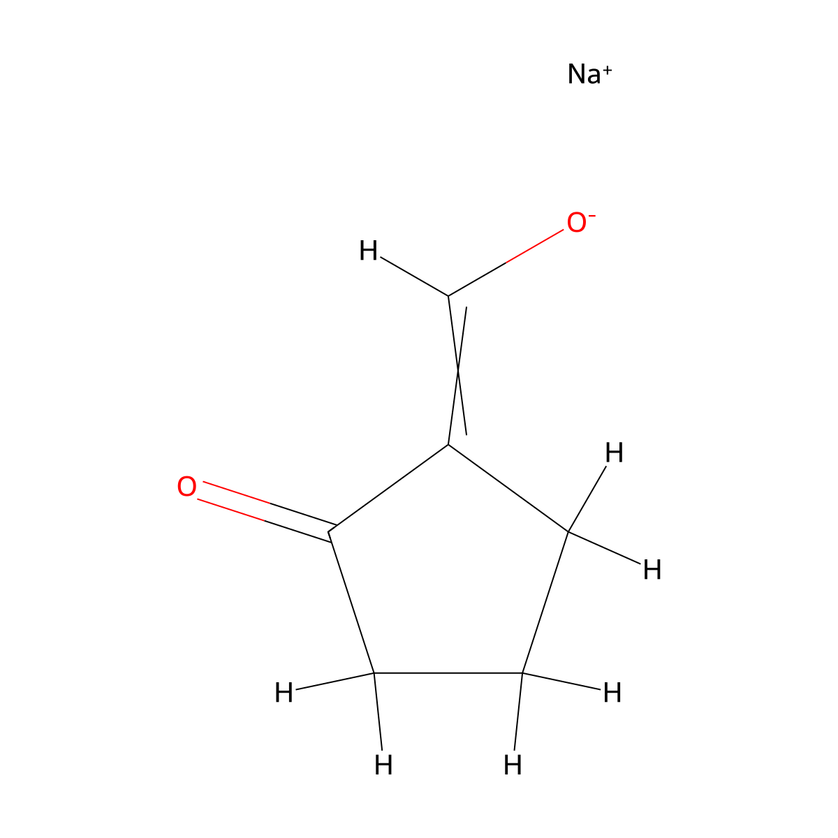 Sodium;(2-oxocyclopentylidene)methanolate molecular structure, CAS 1807940-71-1