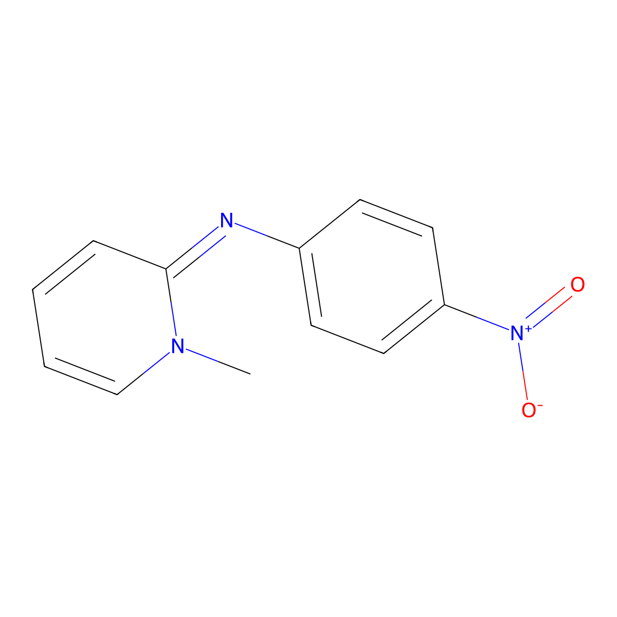 1-methyl-N-(4-nitrophenyl)-1,2-dihydropyridin-2-imine molecular structure, CAS 1807940-72-2