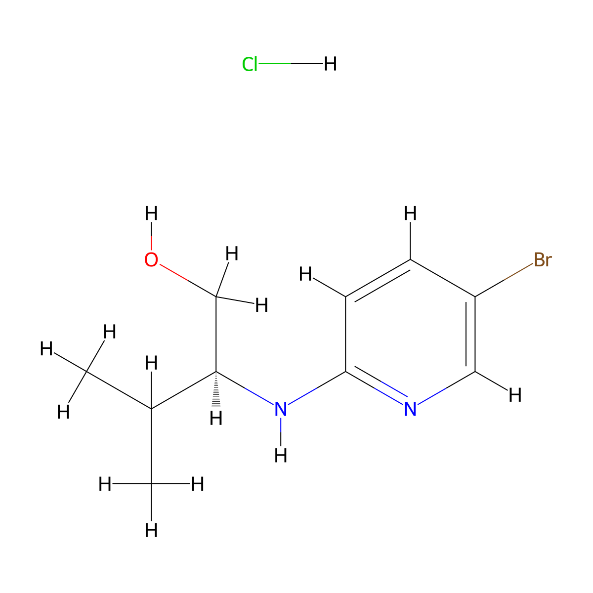 (2S)-2-[(5-bromopyridin-2-yl)amino]-3-methylbutan-1-ol hydrochloride molecular structure, CAS 1807940-77-7