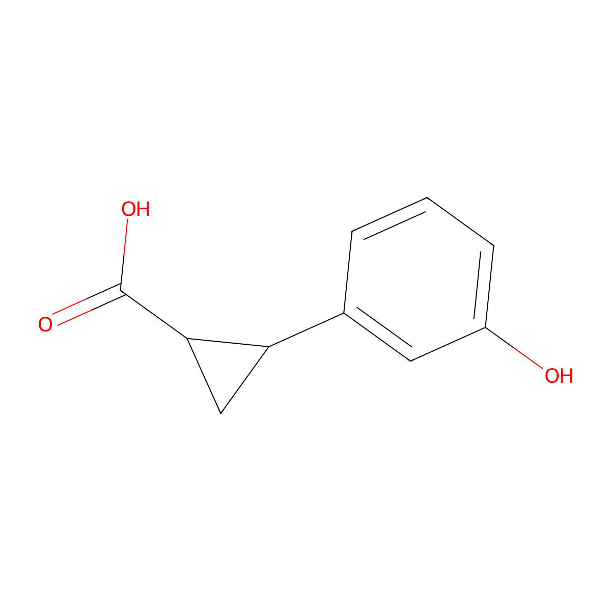 (1S,2S)-2-(3-hydroxyphenyl)cyclopropane-1-carboxylic acid molecular structure, CAS 1807940-85-7