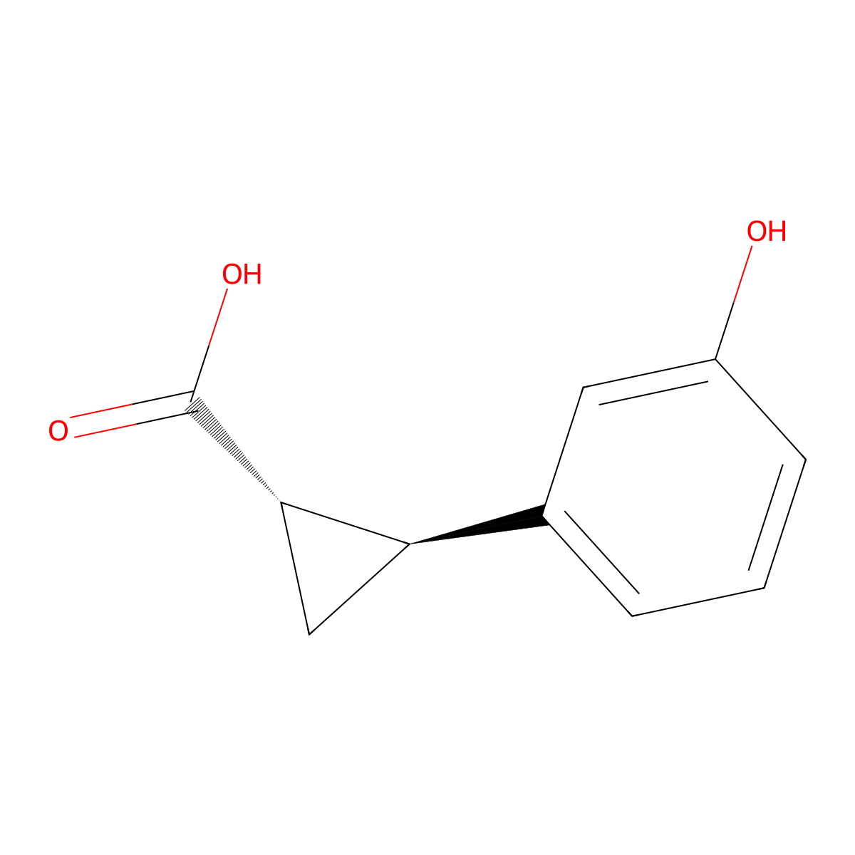 (1S,2S)-2-(3-hydroxyphenyl)cyclopropane-1-carboxylic acid molecular structure, CAS 1807940-85-7