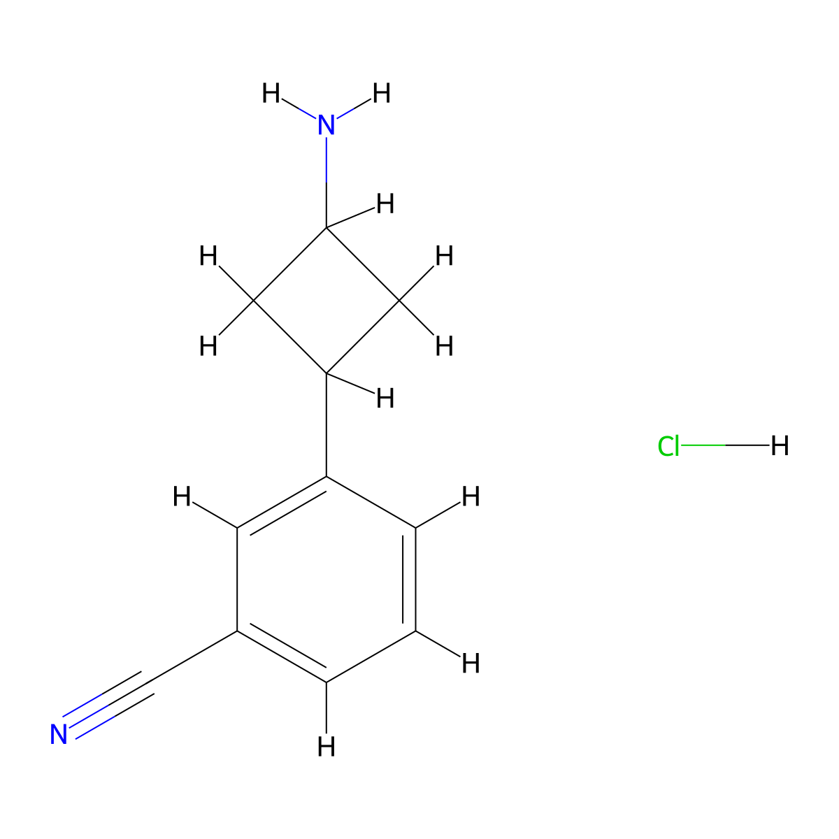 3-(3-Aminocyclobutyl)benzonitrile hydrochloride molecular structure, CAS 1807940-86-8