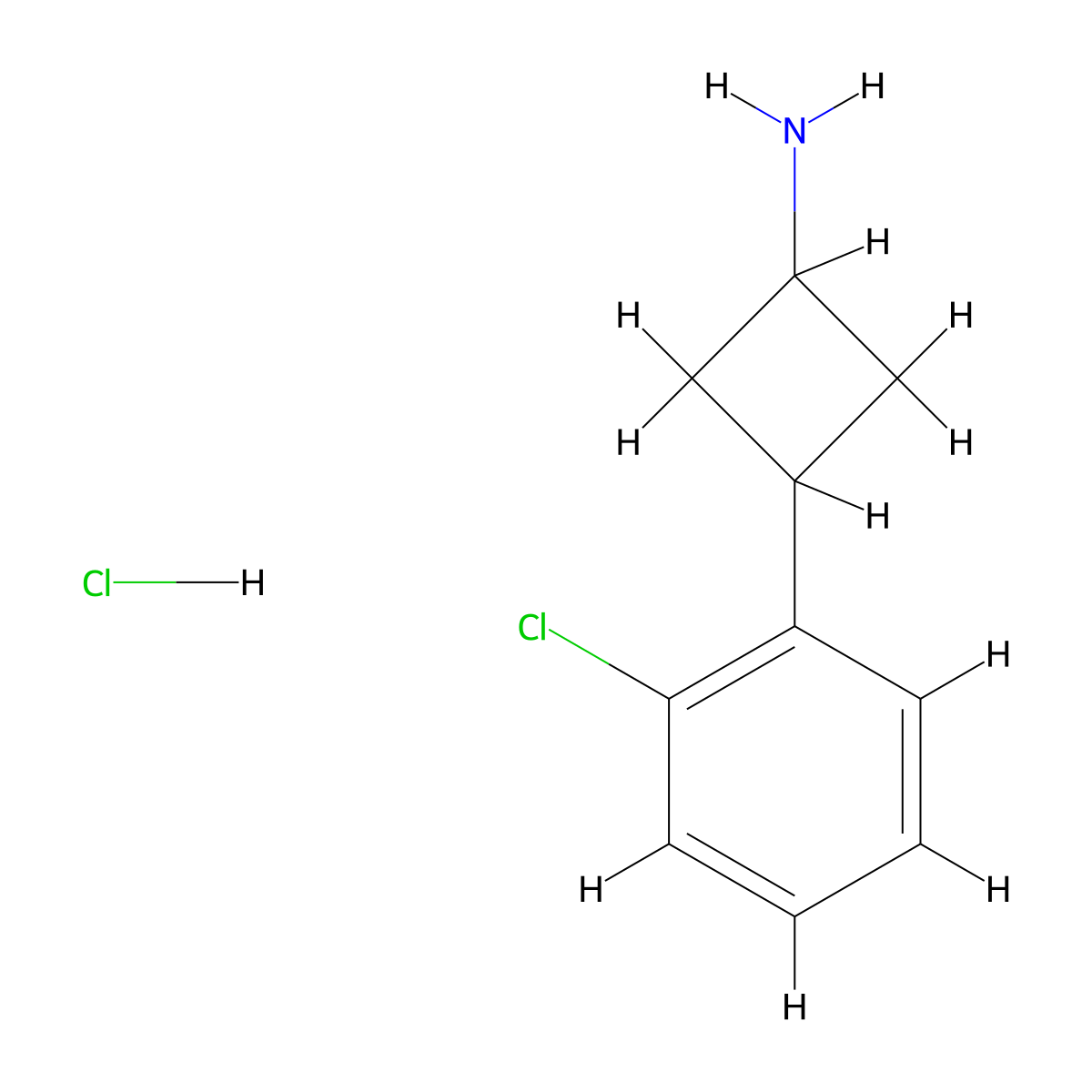 3-(2-Chlorophenyl)cyclobutan-1-amine hydrochloride molecular structure, CAS 1807941-06-5