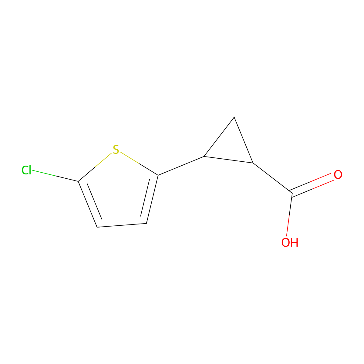 (1R,2R)-2-(5-chlorothiophen-2-yl)cyclopropane-1-carboxylic acid molecular structure, CAS 1807941-21-4