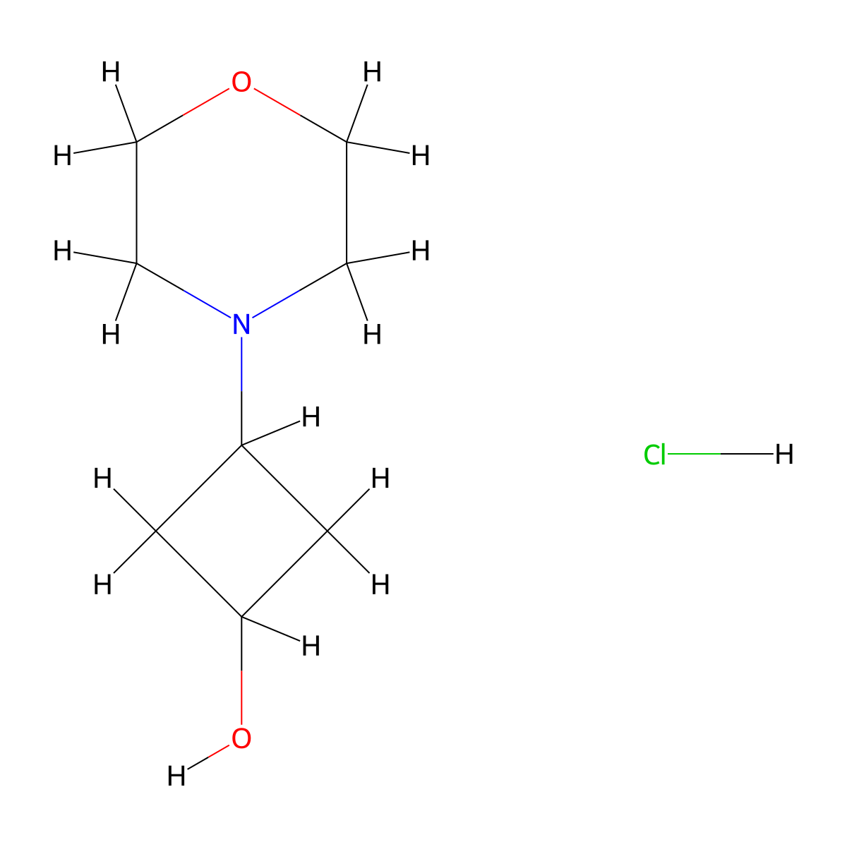 (1r,3r)-3-(Morpholin-4-yl)cyclobutan-1-ol hydrochloride molecular structure, CAS 1807941-36-1