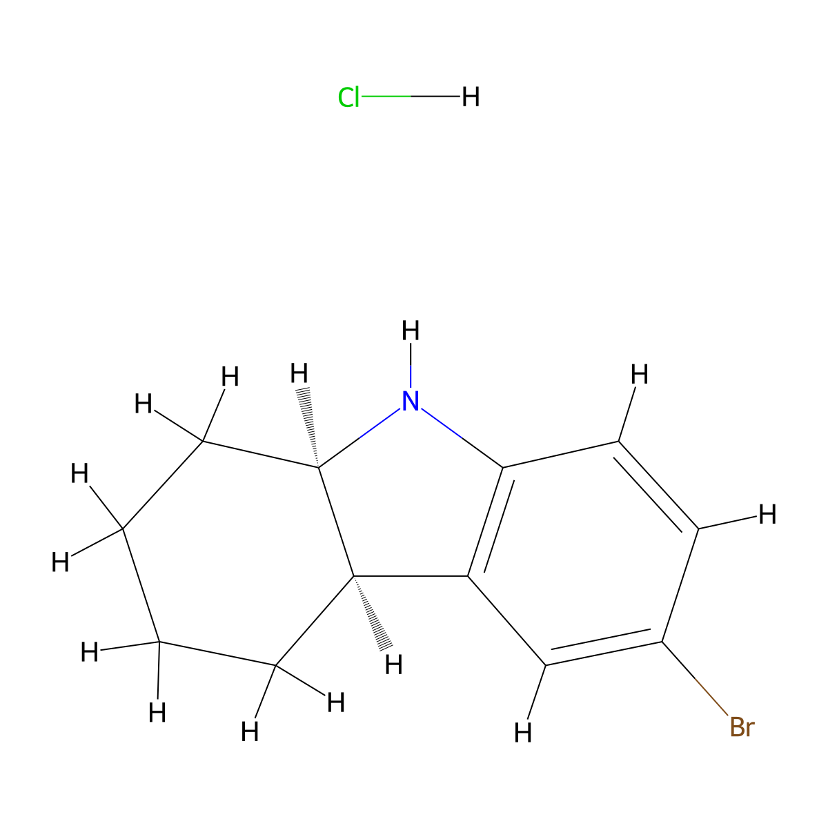 rac-(4aR,9aR)-6-bromo-2,3,4,4a,9,9a-hexahydro-1H-carbazole hydrochloride molecular structure, CAS 1807941-38-3