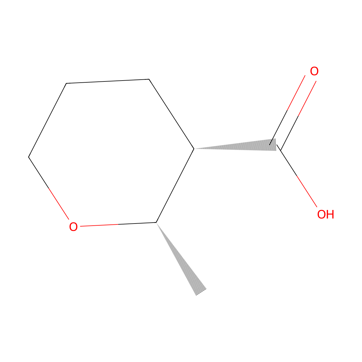 Rac-(2r,3r)-2-methyloxane-3-carboxylic acid molecular structure, CAS 1807941-40-7