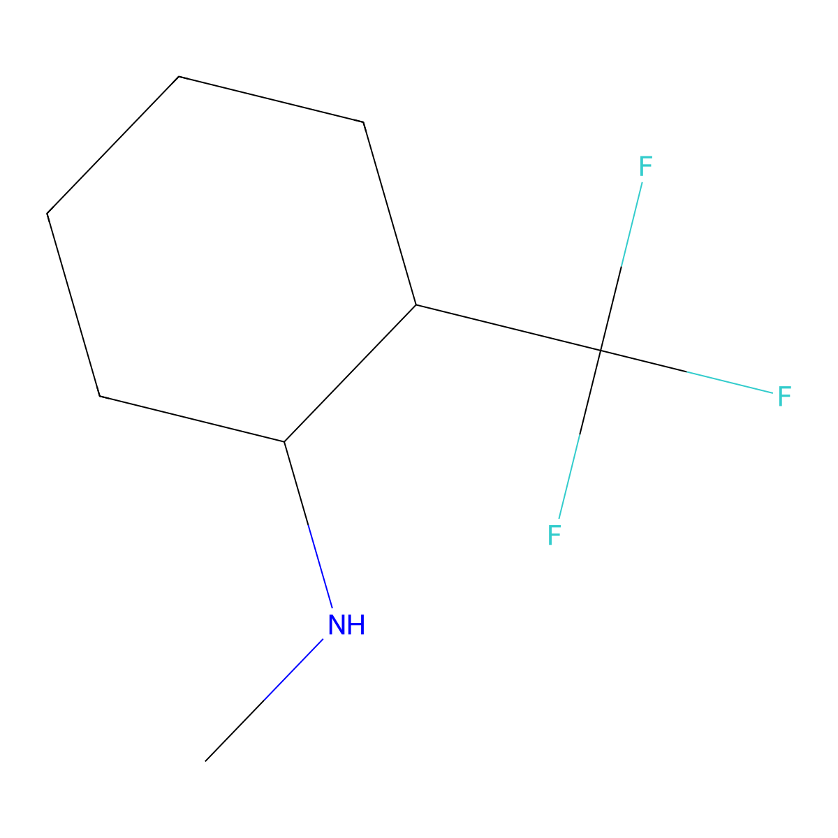 rac-(1R,2S)-N-methyl-2-(trifluoromethyl)cyclohexan-1-amine molecular structure, CAS 1807941-58-7