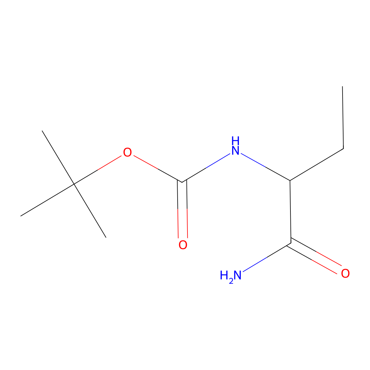 tert-Butyl N-[(1R)-1-carbamoylpropyl]carbamate molecular structure, CAS 1807941-72-5