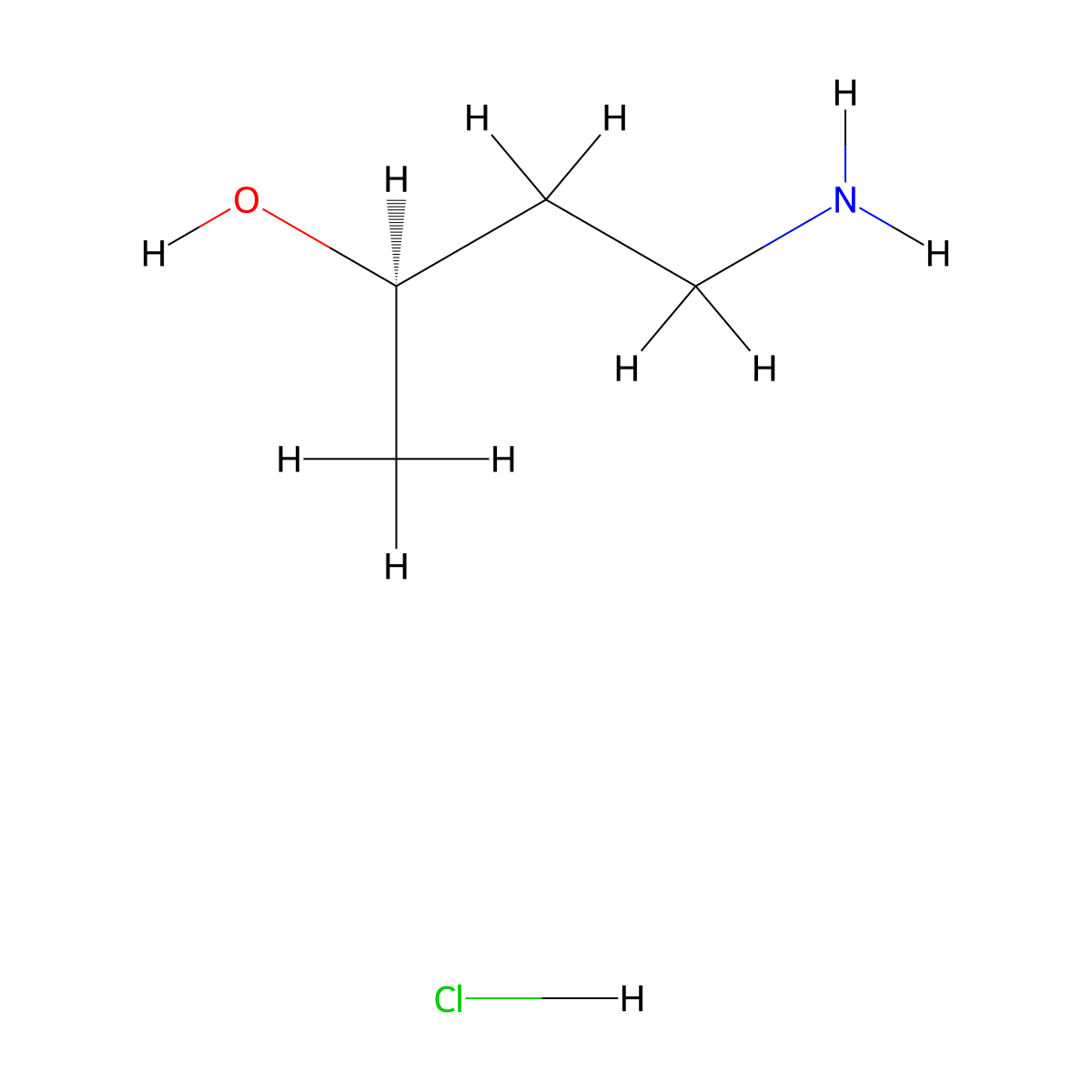 (2R)-4-aminobutan-2-ol hydrochloride molecular structure, CAS 1807941-74-7