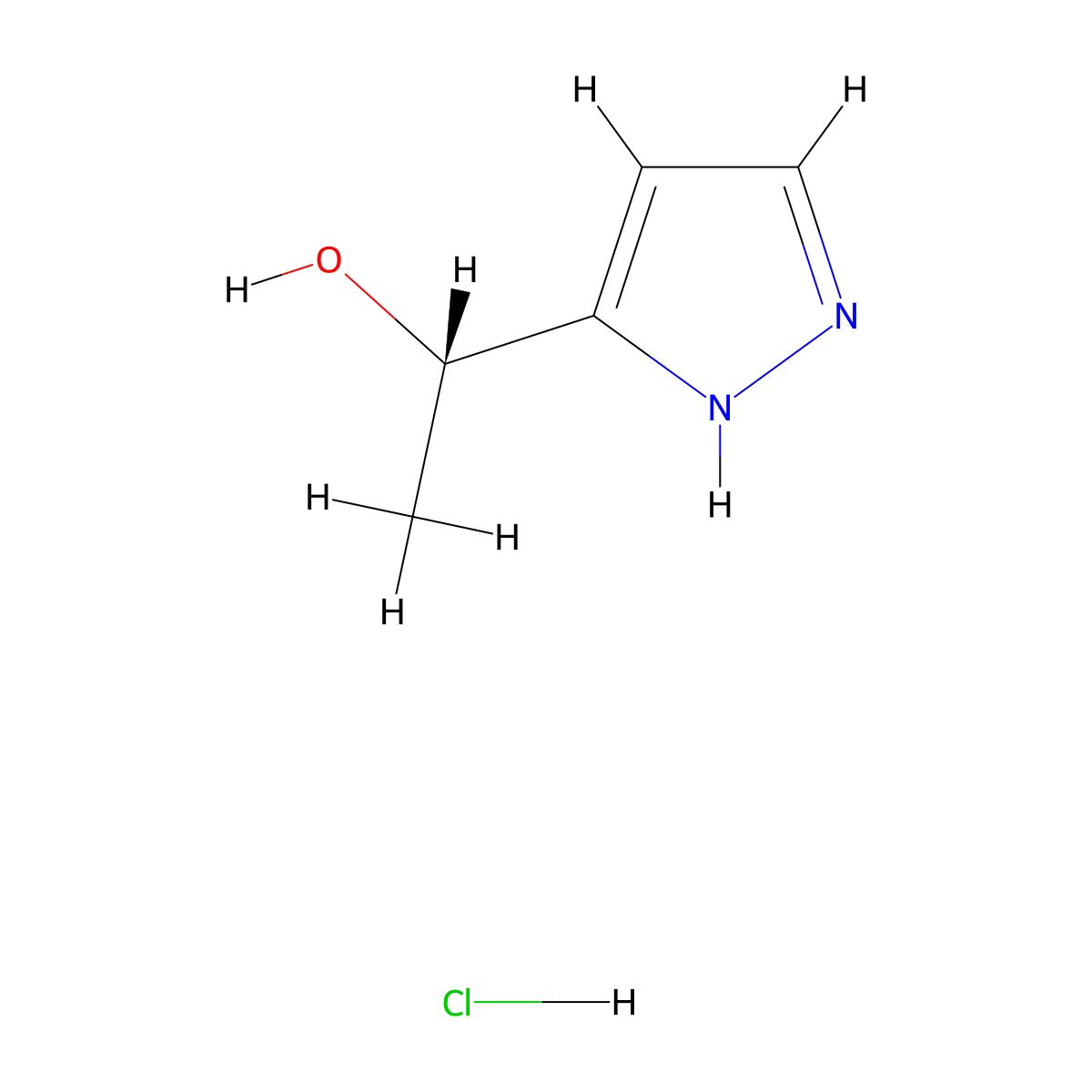 (1S)-1-(1H-pyrazol-3-yl)ethan-1-ol hydrochloride molecular structure, CAS 1807941-76-9