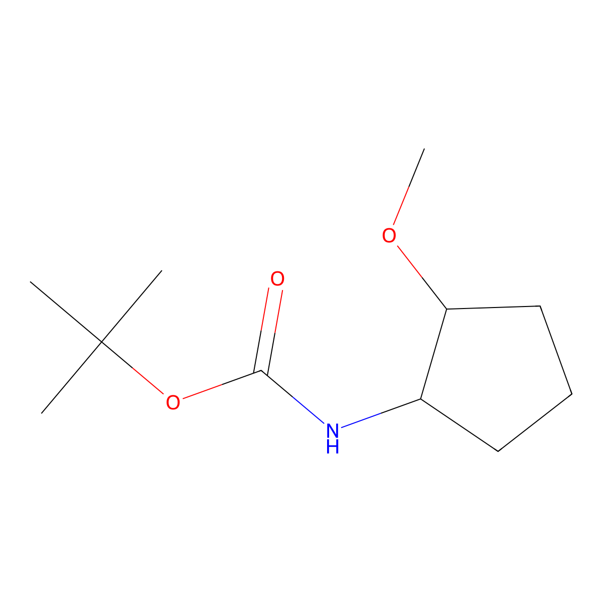 rel-1,1-Dimethylethyl N-[(1R,2R)-2-methoxycyclopentyl]carbamate molecular structure, CAS 1807941-92-9