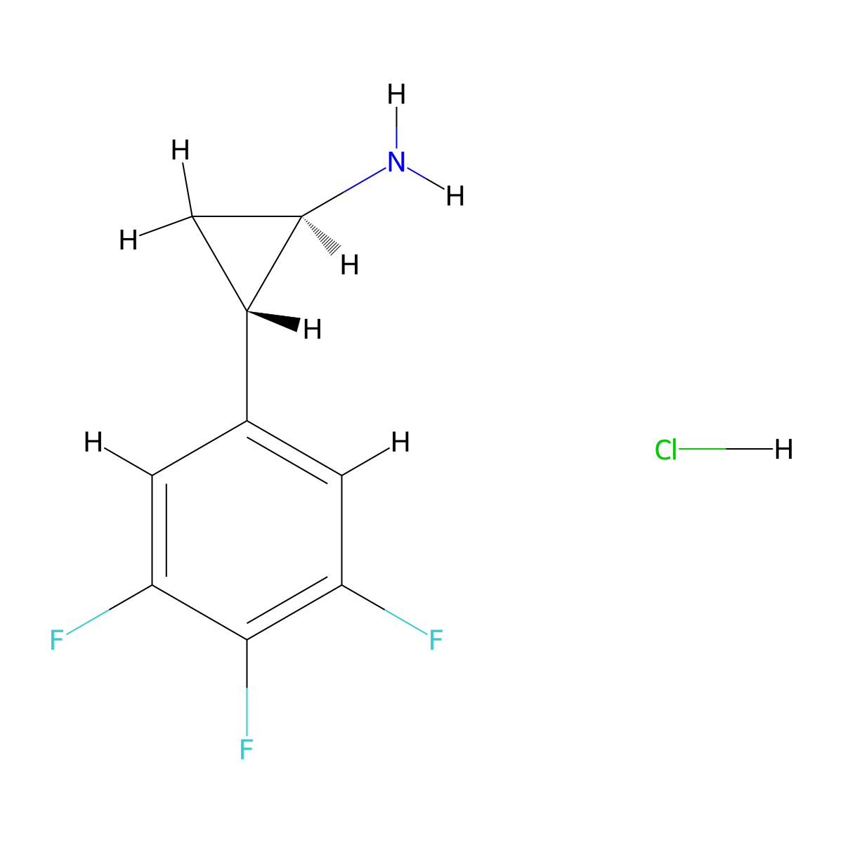 rac-(1R,2S)-2-(3,4,5-trifluorophenyl)cyclopropan-1-amine hydrochloride molecular structure, CAS 1807941-95-2