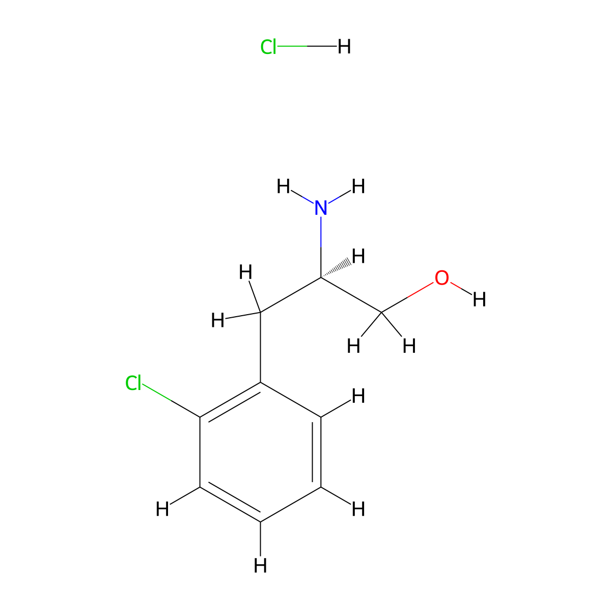 (2R)-2-amino-3-(2-chlorophenyl)propan-1-ol;hydrochloride molecular structure, CAS 1807953-25-8