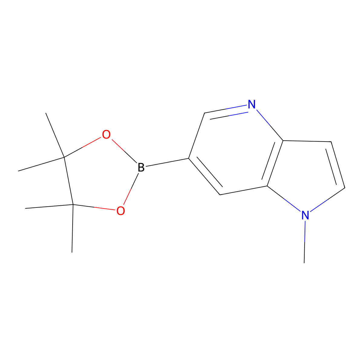 1-Methyl-6-(4,4,5,5-tetramethyl-1,3,2-dioxaborolan-2-yl)-1H-pyrrolo[3,2-b]pyridine molecular structure, CAS 1807956-37-1