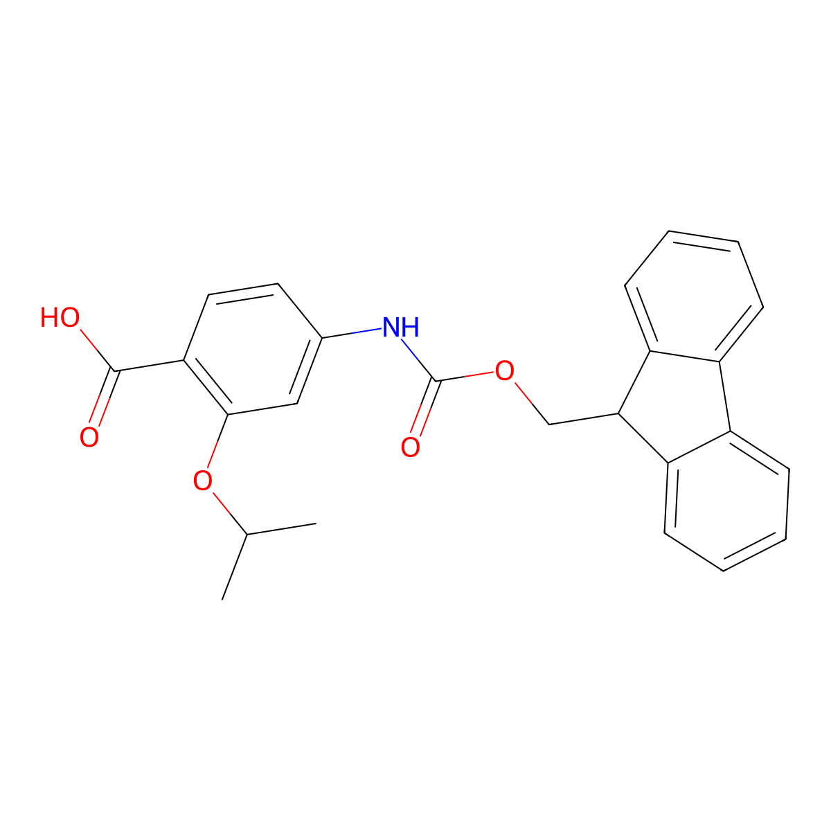 4-({[(9H-fluoren-9-yl)methoxy]carbonyl}amino)-2-(propan-2-yloxy)benzoic acid molecular structure, CAS 1807964-59-5