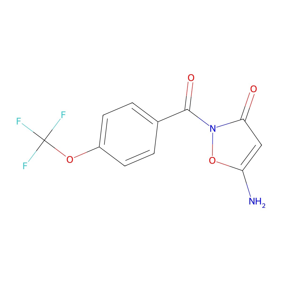 5-amino-2-{[4-(trifluoromethoxy)phenyl]carbonyl}-1,2-oxazol-3(2H)-one molecular structure, CAS 1807977-19-0