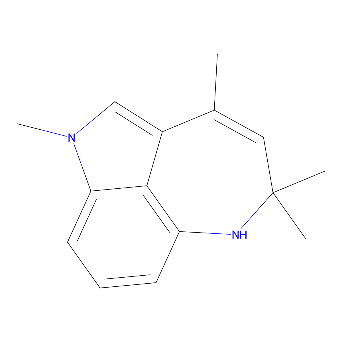 1,3,5,5-tetramethyl-5,6-dihydro-1H-azepino[4,3,2-cd]indole molecular structure, CAS 1807977-21-4
