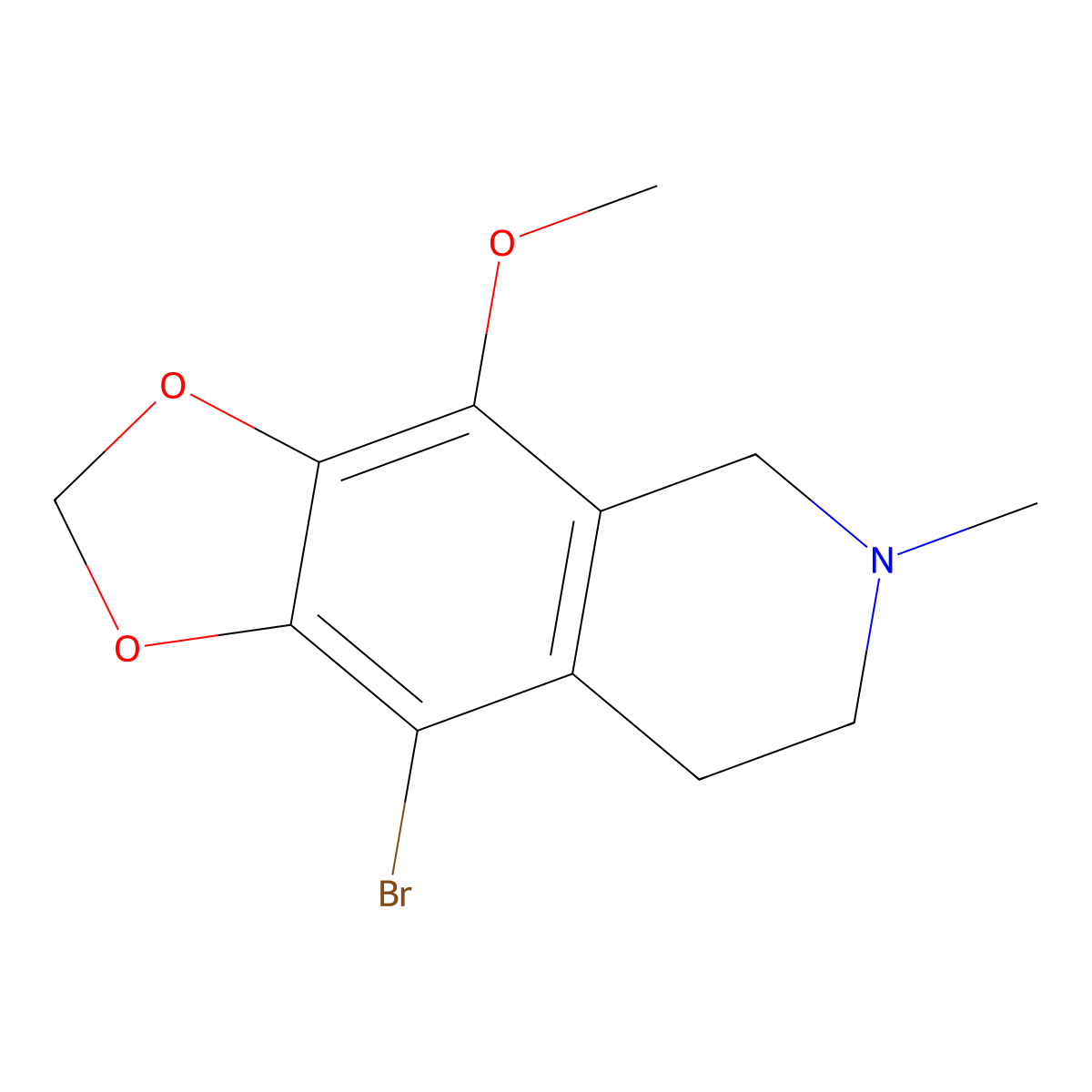 9-bromo-4-methoxy-6-methyl-7,8-dihydro-5H-[1,3]dioxolo[4,5-g]isoquinoline molecular structure, CAS 1807977-24-7
