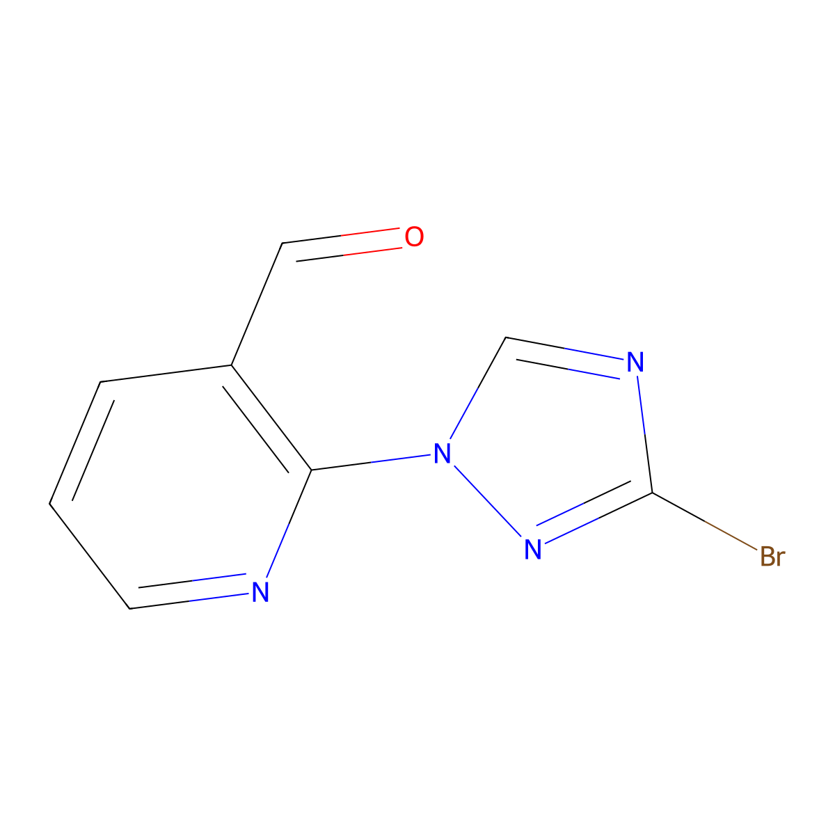 2-(3-bromo-1H-1,2,4-triazol-1-yl)pyridine-3-carbaldehyde molecular structure, CAS 1807977-32-7