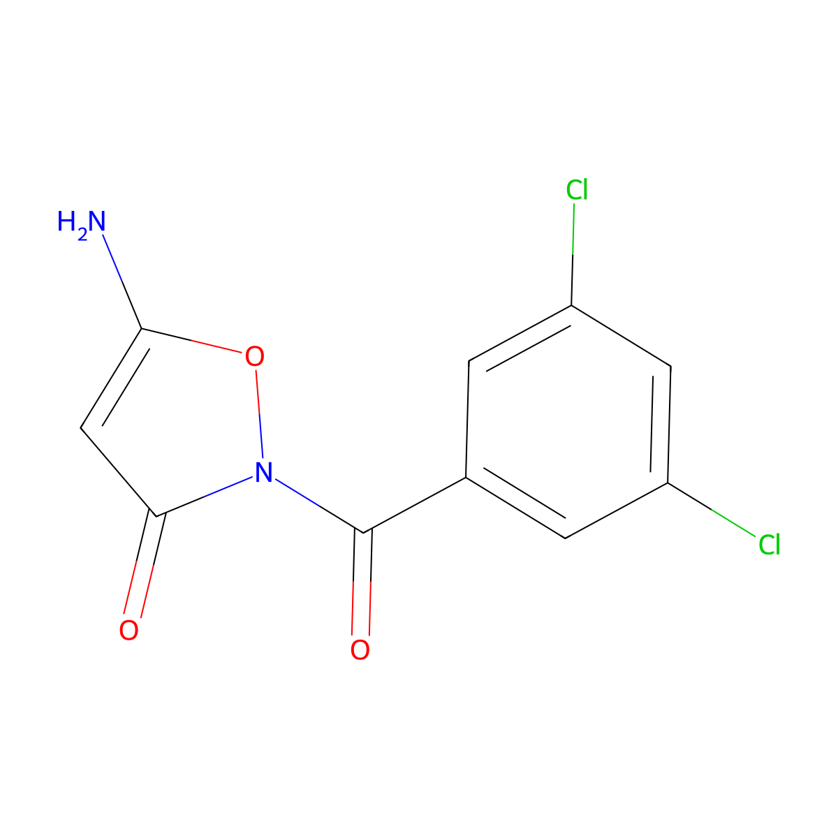 5-amino-2-[(3,5-dichlorophenyl)carbonyl]-1,2-oxazol-3(2H)-one molecular structure, CAS 1807977-34-9