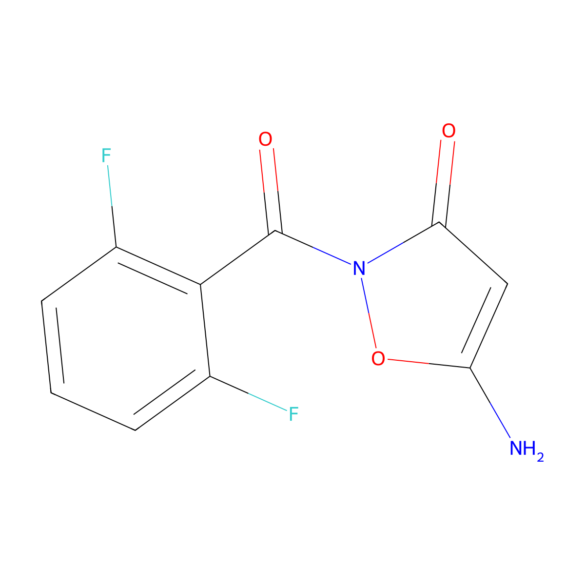 5-amino-2-[(2,6-difluorophenyl)carbonyl]-1,2-oxazol-3(2H)-one molecular structure, CAS 1807977-38-3