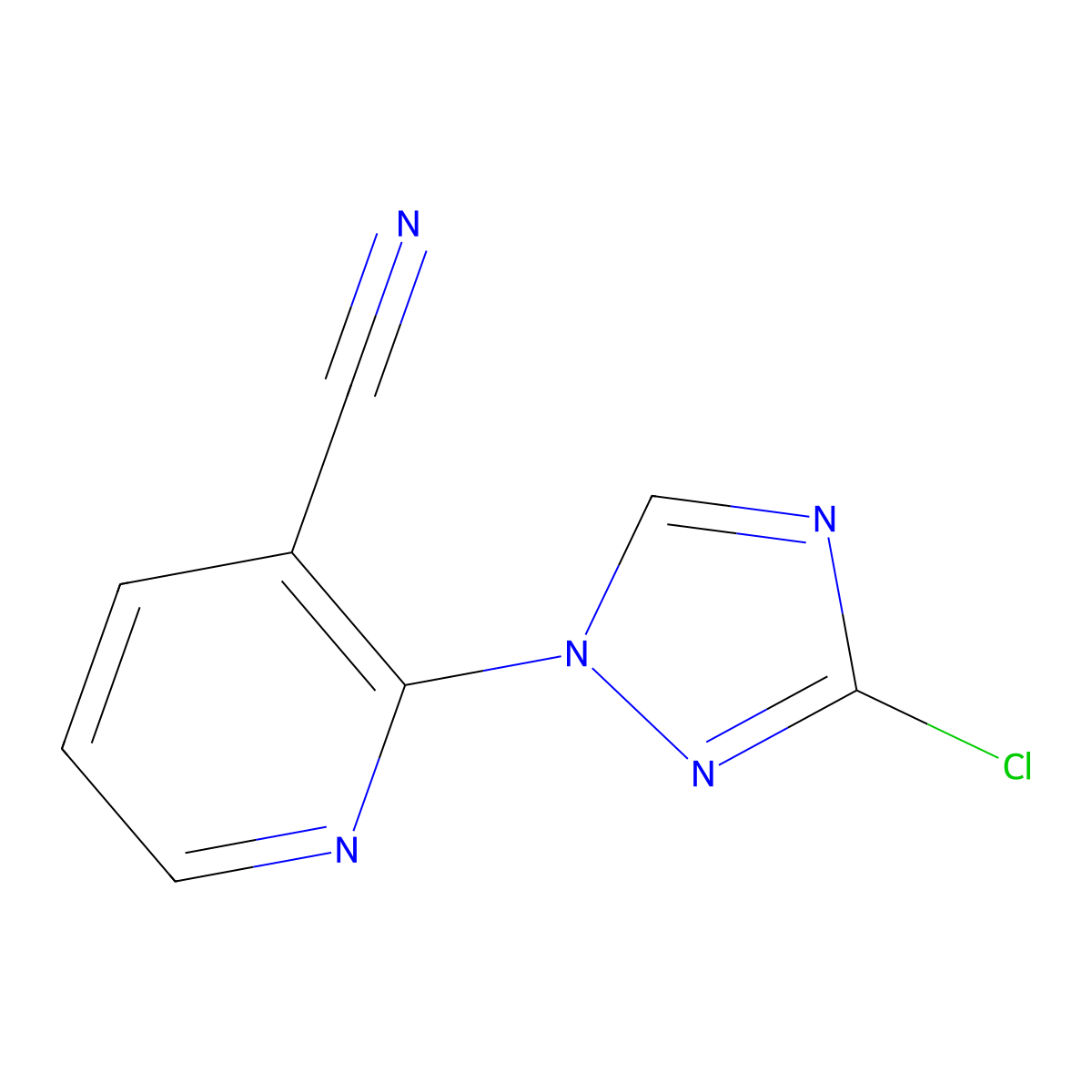 2-(3-chloro-1H-1,2,4-triazol-1-yl)pyridine-3-carbonitrile molecular structure, CAS 1807977-41-8