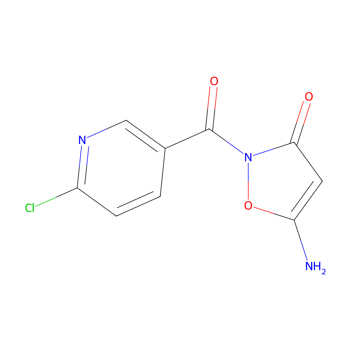 5-amino-2-(6-chloronicotinoyl)isoxazol-3(2H)-one molecular structure, CAS 1807977-43-0