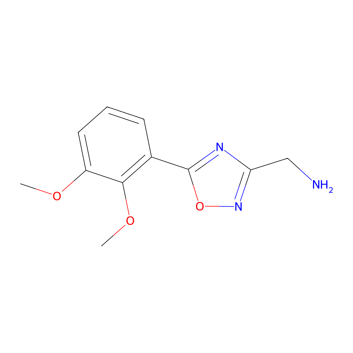 1-[5-(2,3-Dimethoxyphenyl)-1,2,4-oxadiazol-3-yl]methanamine molecular structure, CAS 1807977-51-0