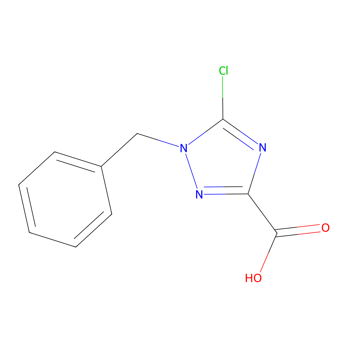 1-benzyl-5-chloro-1H-1,2,4-triazole-3-carboxylic acid molecular structure, CAS 1807979-67-4