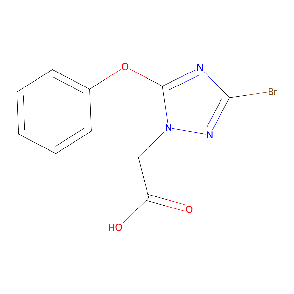 (3-bromo-5-phenoxy-1H-1,2,4-triazol-1-yl)acetic acid molecular structure, CAS 1807979-68-5