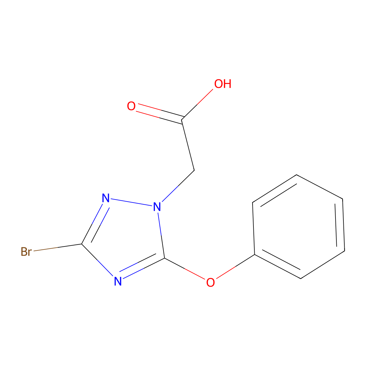 (3-bromo-5-phenoxy-1H-1,2,4-triazol-1-yl)acetic acid molecular structure, CAS 1807979-68-5