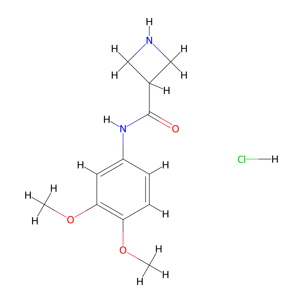 N-(3,4-dimethoxyphenyl)azetidine-3-carboxamide hydrochloride molecular structure, CAS 1807979-73-2