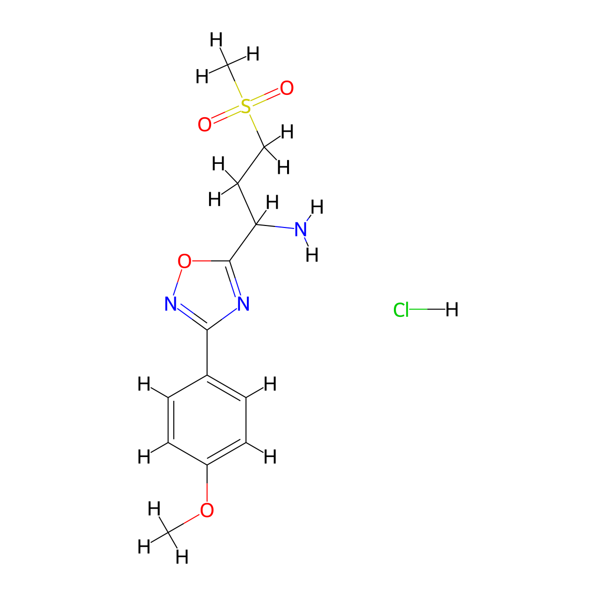 3-Methanesulfonyl-1-[3-(4-methoxyphenyl)-1,2,4-oxadiazol-5-YL]propan-1-amine hydrochloride molecular structure, CAS 1807979-75-4