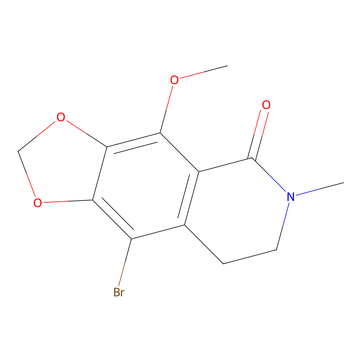 9-bromo-4-methoxy-6-methyl-7,8-dihydro[1,3]dioxolo[4,5-g]isoquinolin-5(6H)-one molecular structure, CAS 1807979-77-6