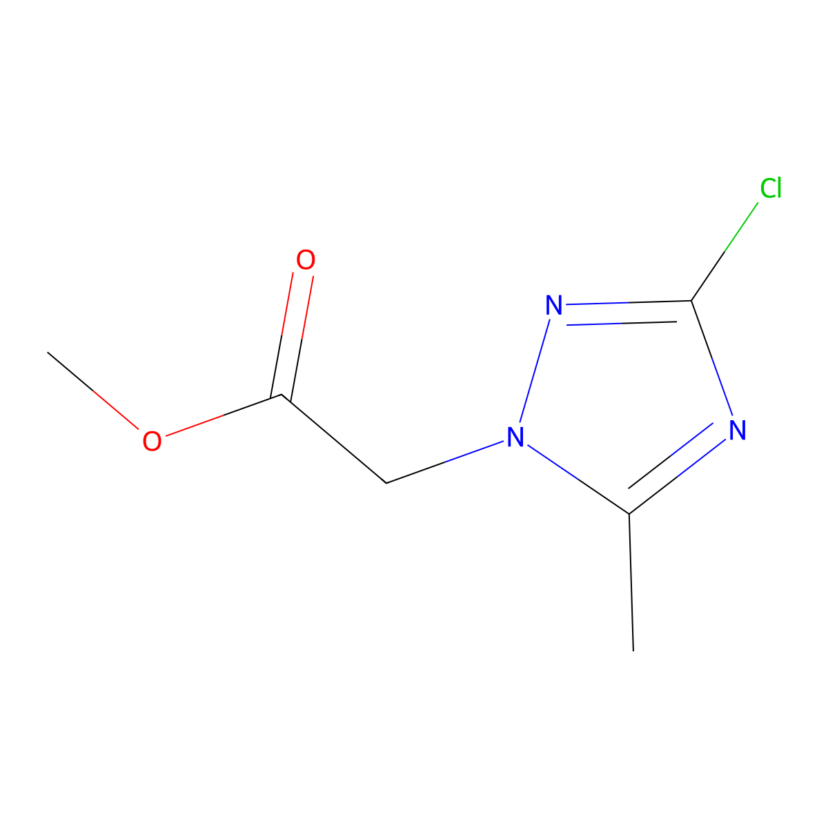 methyl (3-chloro-5-methyl-1H-1,2,4-triazol-1-yl)acetate molecular structure, CAS 1807979-82-3