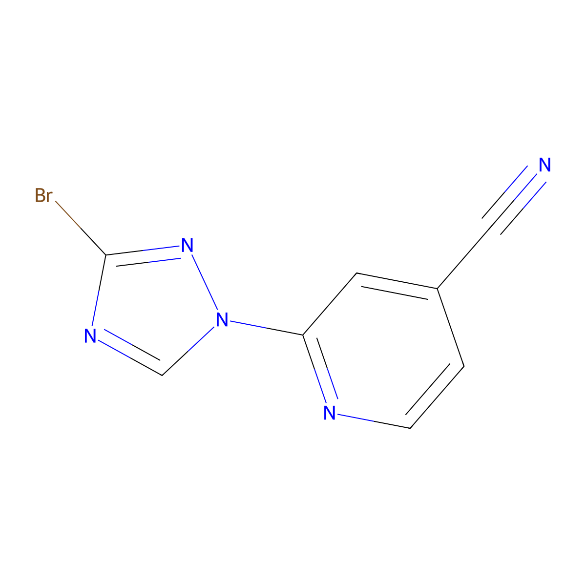 2-(3-bromo-1H-1,2,4-triazol-1-yl)pyridine-4-carbonitrile molecular structure, CAS 1807979-91-4