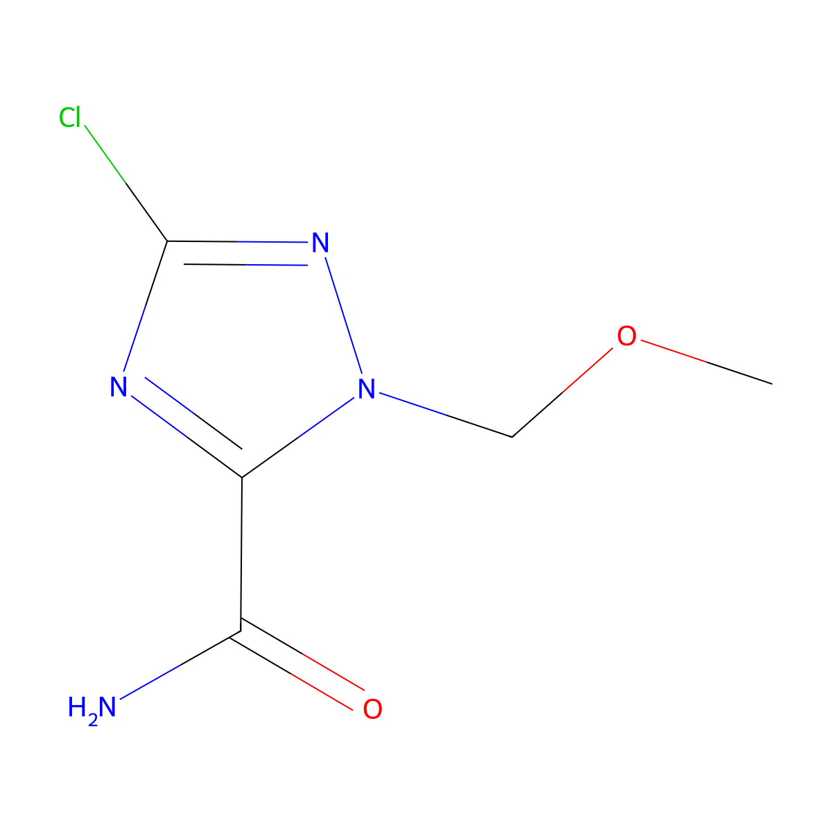 3-chloro-1-(methoxymethyl)-1H-1,2,4-triazole-5-carboxamide molecular structure, CAS 1807979-95-8
