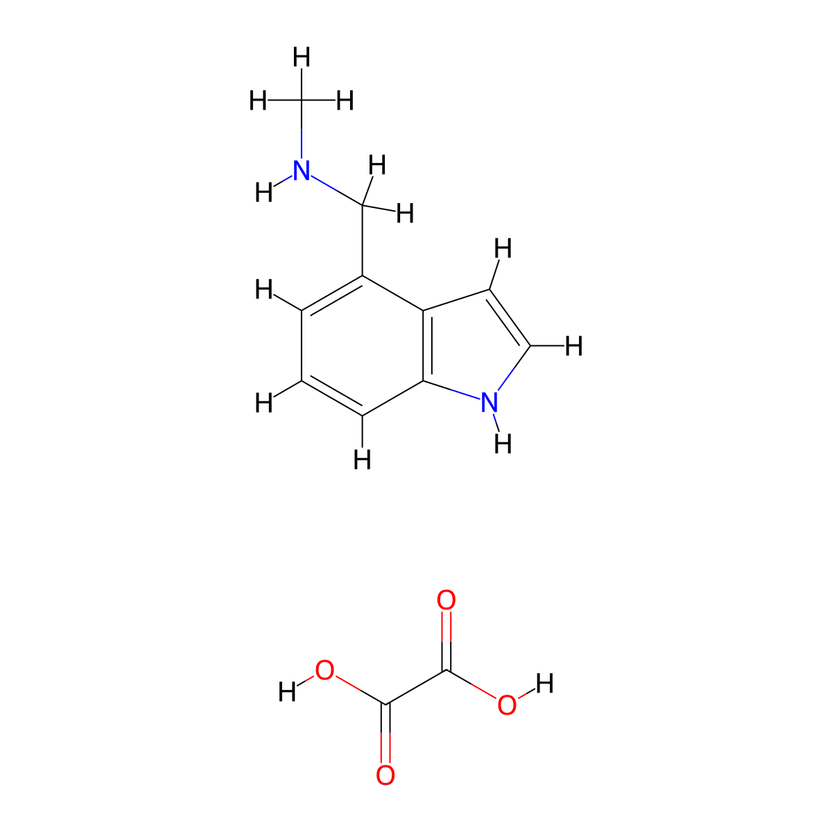 1-(1H-indol-4-yl)-N-methylmethanamine oxalate molecular structure, CAS 1807979-96-9