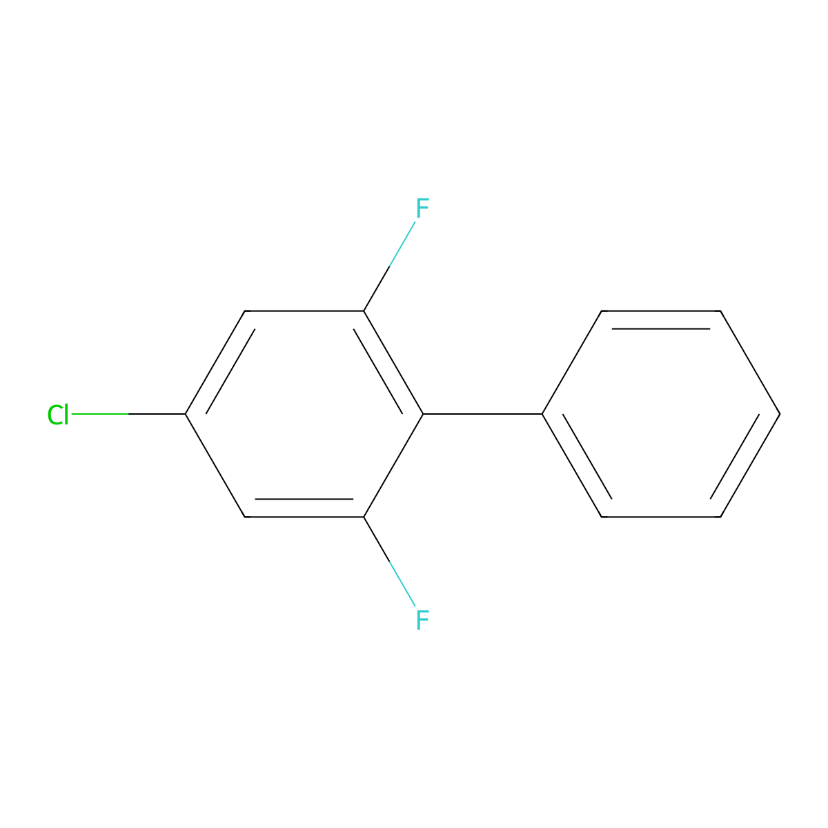 4-Chloro-2,6-difluoro-1,1'-biphenyl molecular structure, CAS 180798-50-9