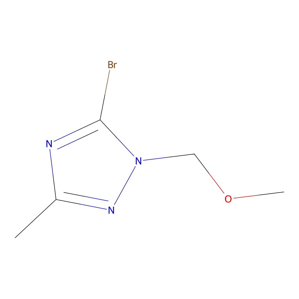 5-bromo-1-(methoxymethyl)-3-methyl-1H-1,2,4-triazole molecular structure, CAS 1807982-47-3