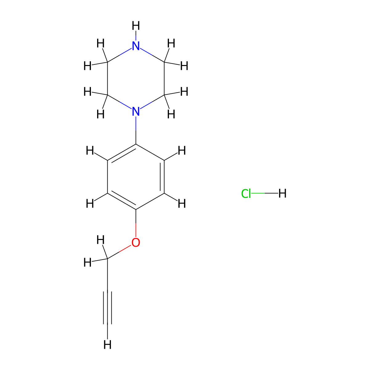 1-(4-(Prop-2-yn-1-yloxy)phenyl)piperazine hydrochloride molecular structure, CAS 1807982-61-1
