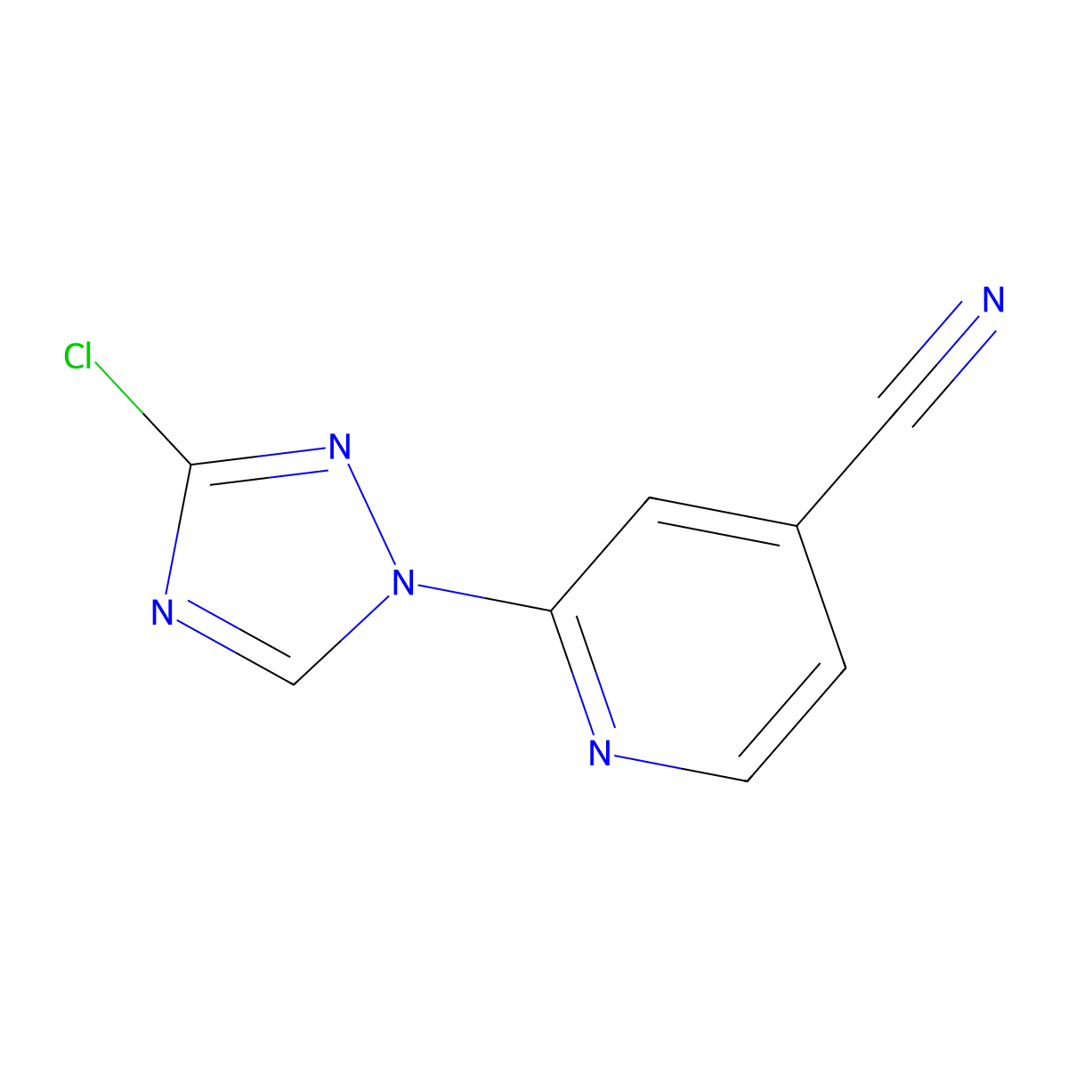 2-(3-chloro-1H-1,2,4-triazol-1-yl)pyridine-4-carbonitrile molecular structure, CAS 1807982-63-3