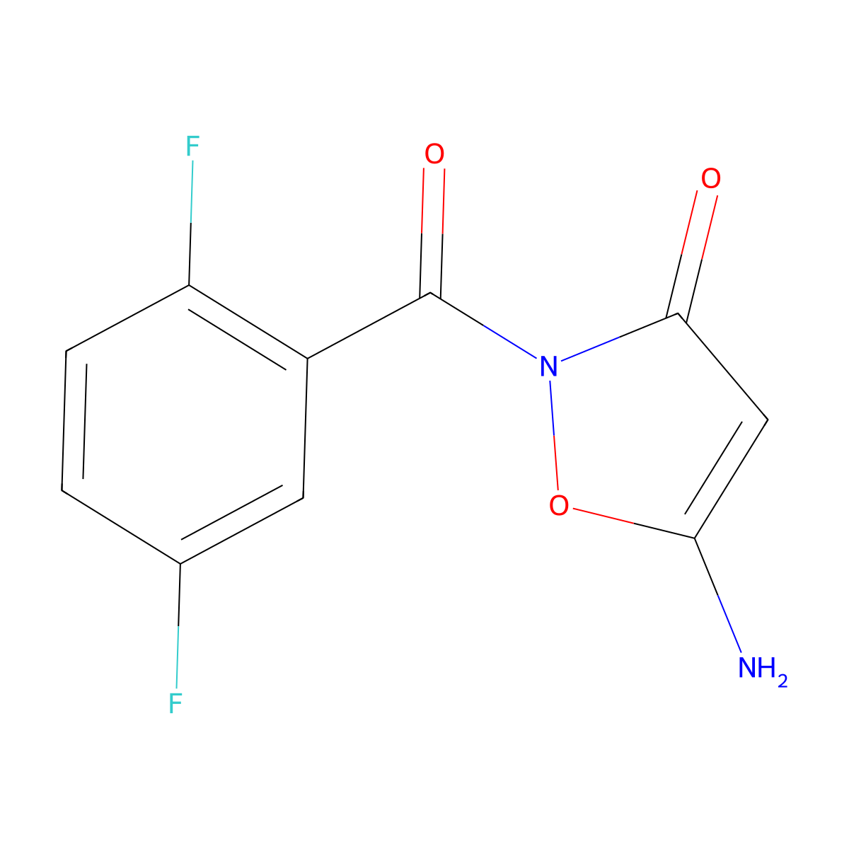 5-amino-2-[(2,5-difluorophenyl)carbonyl]-1,2-oxazol-3(2H)-one molecular structure, CAS 1807982-64-4