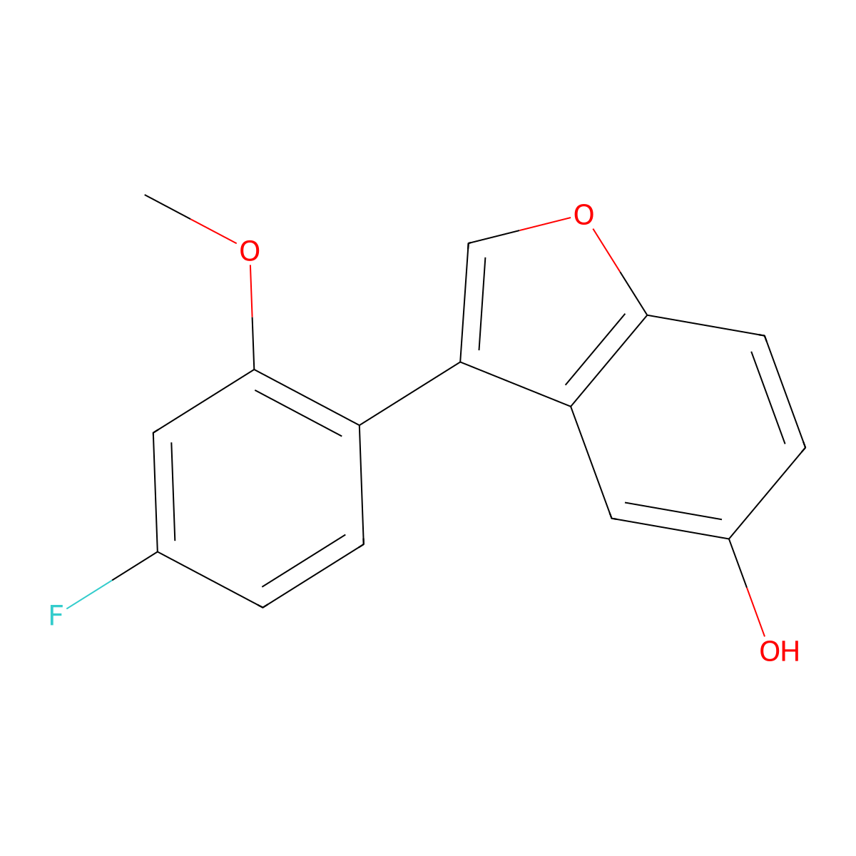 3-(4-Fluoro-2-methoxyphenyl)-1-benzofuran-5-ol molecular structure, CAS 1807982-69-9