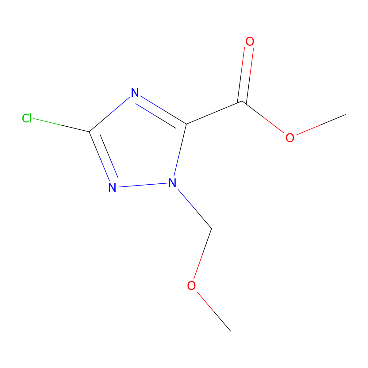 methyl 3-chloro-1-(methoxymethyl)-1H-1,2,4-triazole-5-carboxylate molecular structure, CAS 1807988-24-4