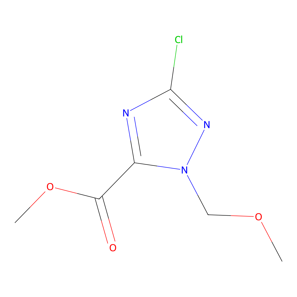 methyl 3-chloro-1-(methoxymethyl)-1H-1,2,4-triazole-5-carboxylate molecular structure, CAS 1807988-24-4